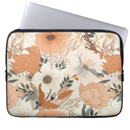 Boho stil blommor mönster light färg laptop fodral