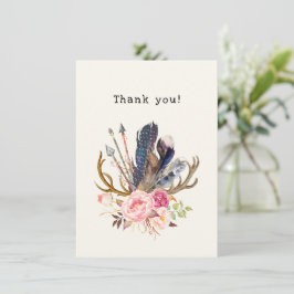 Boho Stil Design anpassade Tack för kortet Kort