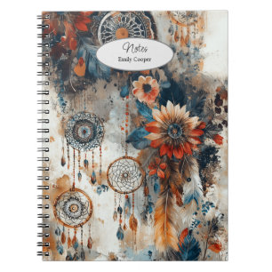 Boho-stil design med drömfångare anteckningsbok