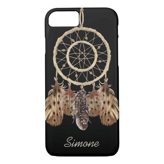 Boho Stil Dream Catcher med Monogram Case-Mate iPhone Skal (Baksida)