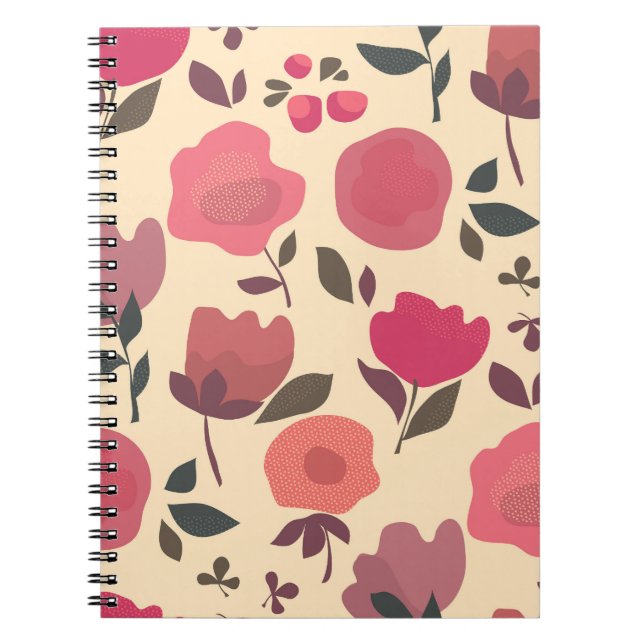 Boho Stil Dust Blommönster. Anteckningsbok (Framsidan)
