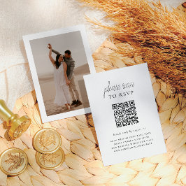 Boho Stil & Elegant QR-kodfoto Bröllop OSA Tilläggskort