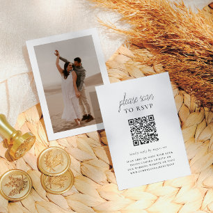 Boho Stil & Elegant QR-kodfoto Bröllop OSA Tilläggskort