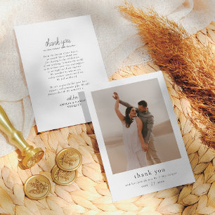 Boho Stil & Elegant Simple Photo Bröllop Tack Kort