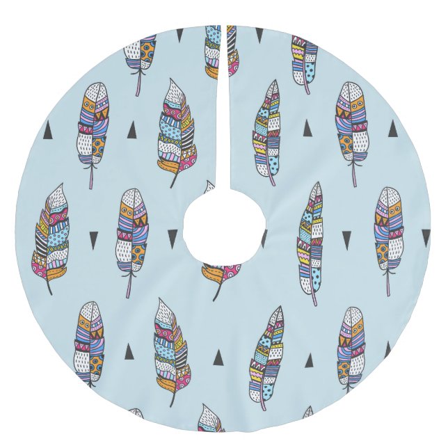 Boho Stil Feather Hand plockade Julgransmatta Borstad Polyester (Framsidan)