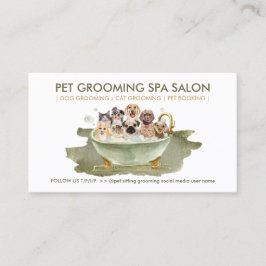 Boho Stil Grooming Pet Bath Spa Cats Hundar Visitkort