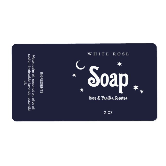 Boho Stil marinblå soap-etiketter Fraktsedel (Framsidan)