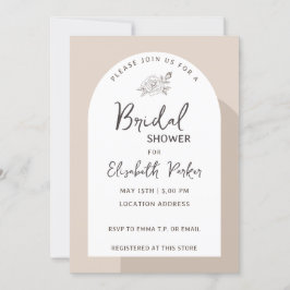 Boho Stil minimalist Brown Färg Möhippa Inbjudningar