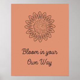 Boho Stil: Minimalistisk blodmotivation Poster