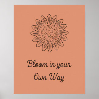 Boho Stil: Minimalistisk blodmotivation Poster