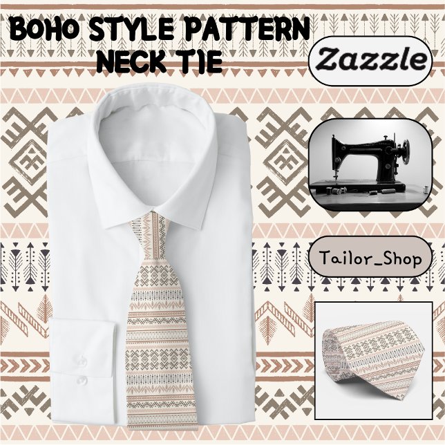 Boho Stil Mönster Slips (Boho Style Pattern Neck Tie)