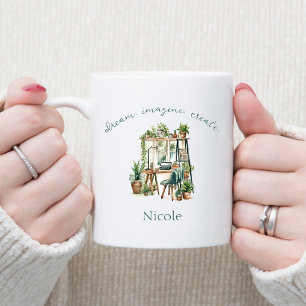 Boho Stil Motivational Quote Dream Imagine Skapar Kaffemugg