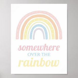 Boho Stil någonstans över regnbågen Poster
