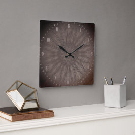 Boho-stil organisk solstrålning mandala jordnära b fyrkantig klocka