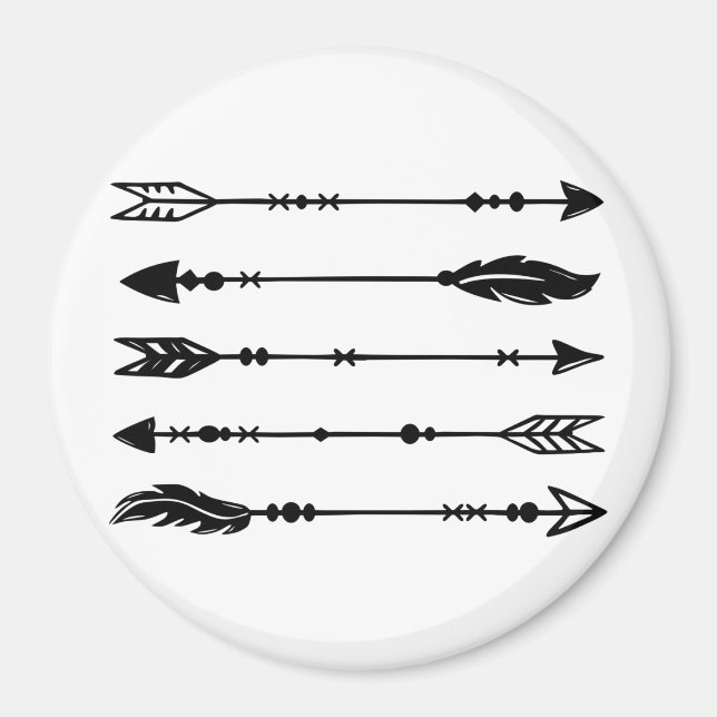 Boho Stil Prows Black & White Magnet (Framsidan)