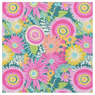 Boho stil rosa blommor tyg