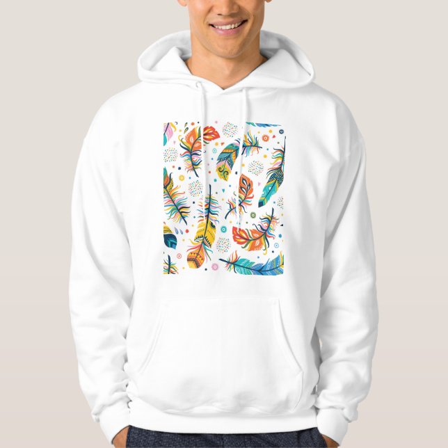 Boho stil, sömlös ludd mönster. hoodie (Framsida)