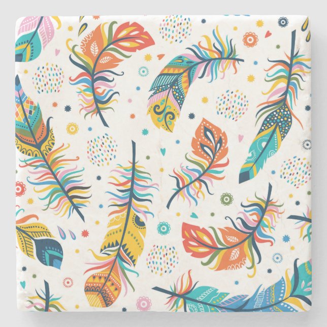 Boho stil, sömlös ludd mönster. stenunderlägg (Framsidan)