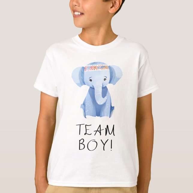 Boho Stil Team Boy Team Girl Gender Reveal Party T Shirt (Framsida)