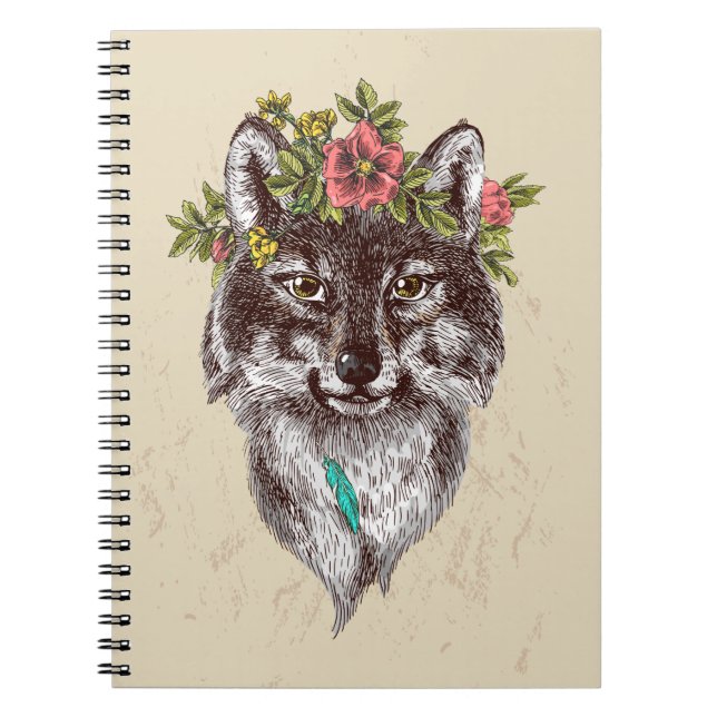 Boho Stil Varg Halo Porträtt Anteckningsbok (Framsidan)