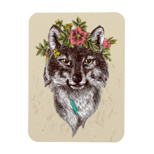 Boho Stil Varg Halo Porträtt Magnet