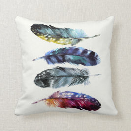 Boho Stil Watercolor Birds Feathers Kudde