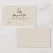 Boho Storybook Bear Diaper Raffle Biljett