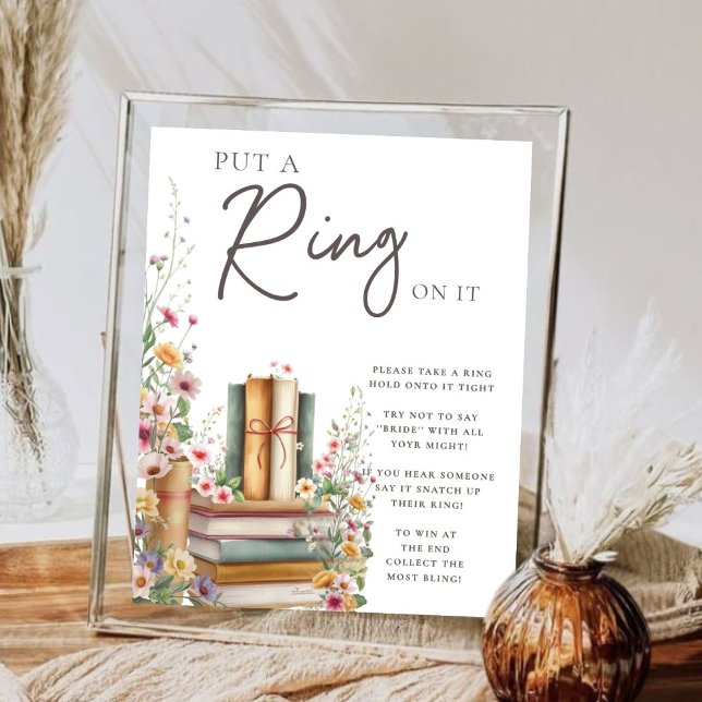 Boho Storybook Blommigt "Put a Ring on it" Möhippa Poster (Skapare uppladdad)