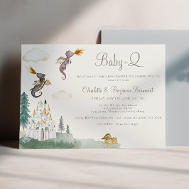 Boho Storybook Dragon Baby-Q BBQ Baby Shower Inbjudningar