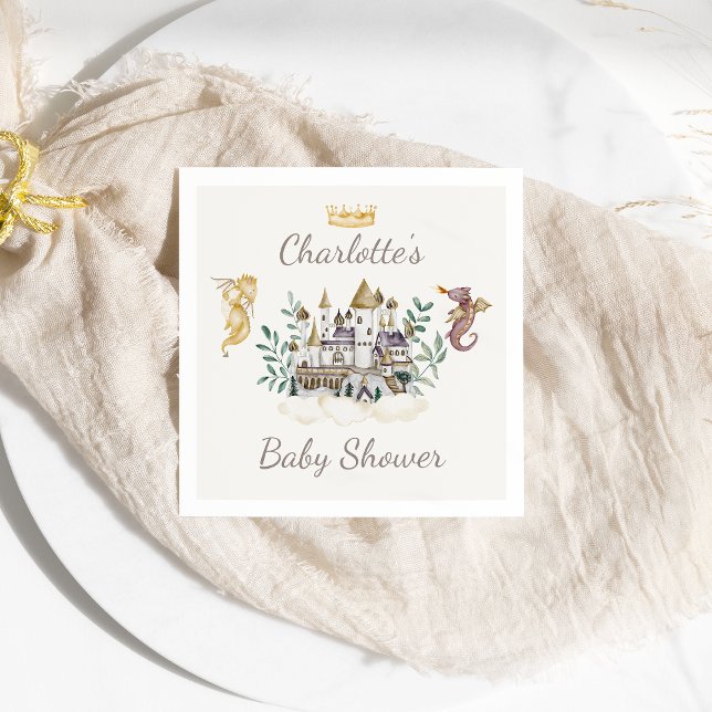 Boho Storybook Dragon Baby Shower Pappersservett (Skapare uppladdad)