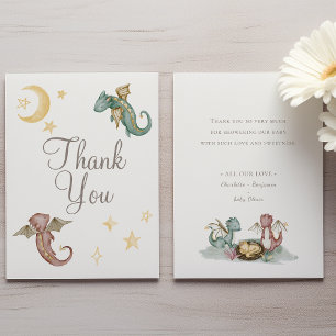 Boho Storybook Dragon Baby Shower - tack för ditt 