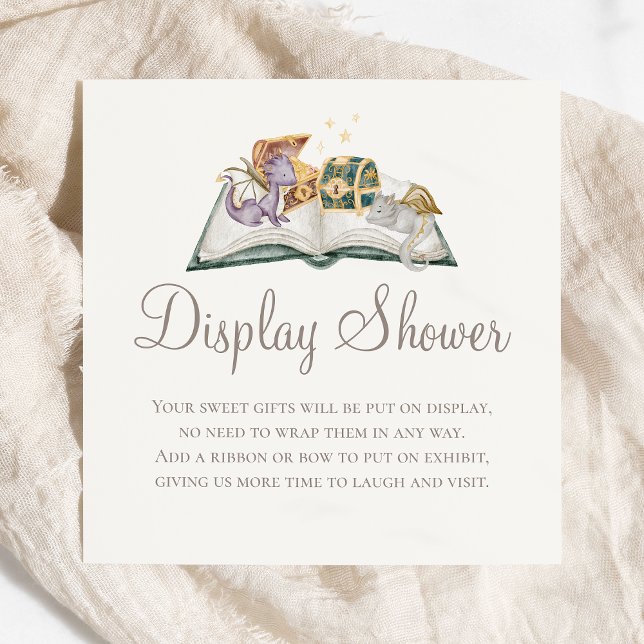 Boho Storybook Dragon Baby Shower Visning Shower Tilläggskort (Skapare uppladdad)