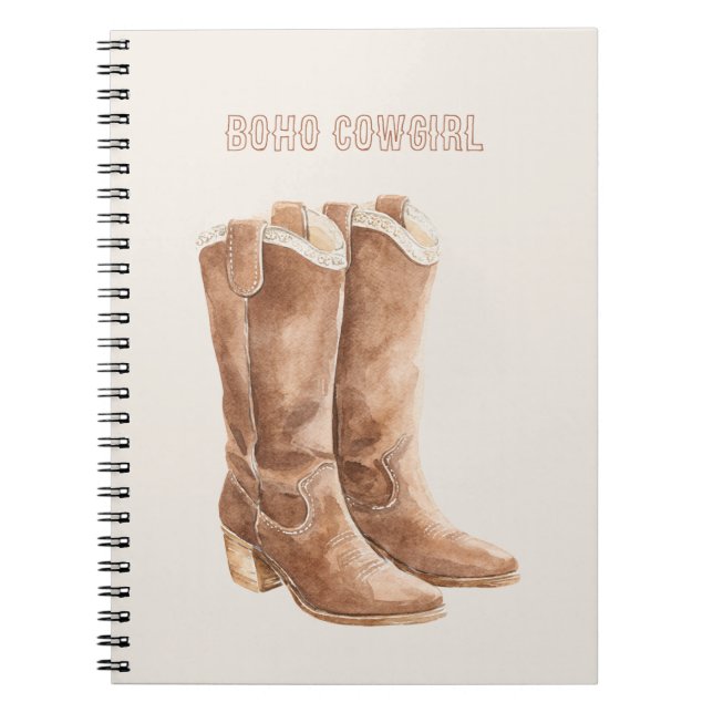 Boho-stövlar Cowgirl Anteckningsbok (Framsidan)
