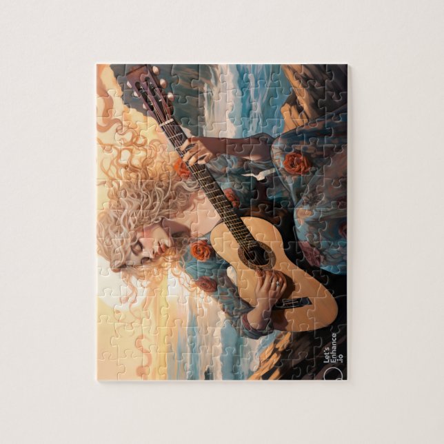 Boho strand Girl Pussel (Vertikal)