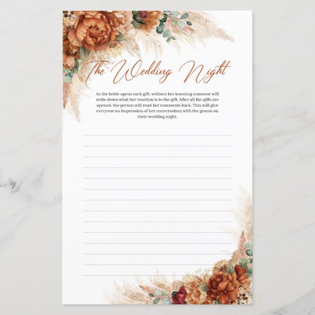 Boho strand terrakotta koppar Bröllopsnatten (Framsida)