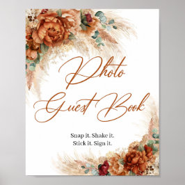 Boho-strandkoppar blommigt greenery Photo Guest Bo Poster