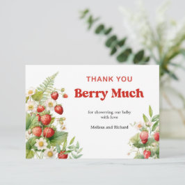 Boho Strawberry Baby Shower Berry Sweet Tack Tilläggskort