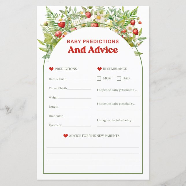 Boho Strawberry Baby Spådomar och rådgivningsspel (Framsida)