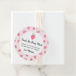 Boho Strawberry Berry Sweet Birthday Gåvor Etiketter