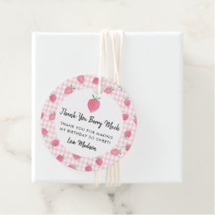 Boho Strawberry Berry Sweet Birthday Gåvor Etiketter