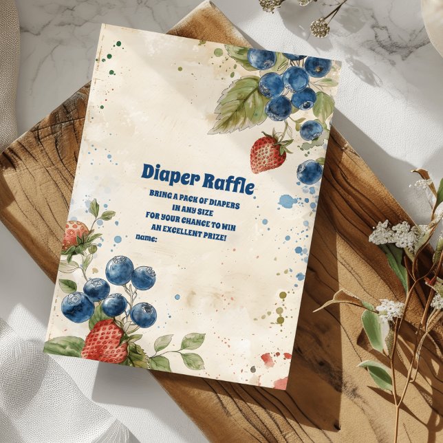Boho Strawberry Berry Sweet Diaper Raffle Tilläggskort (Skapare uppladdad)