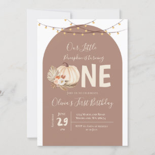 Boho String Light Pumpkin Birthday-inbjudan Inbjudningar