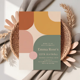 Boho Stripes Birthday Bash – Mint & Orange Inbjudningar