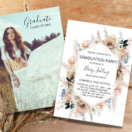 Boho Studenten Photo Party-inbjudan Inbjudningar