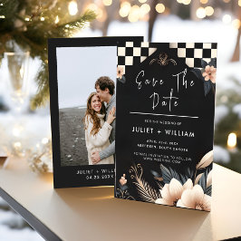 Boho Studio Kreativ Illustrated Bröllop Spara Datumet