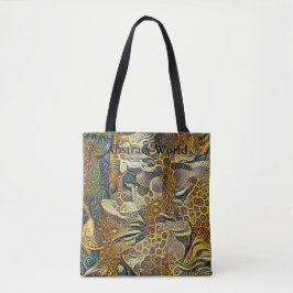 Boho Style Abstrakt Värld Totebag Tygkasse