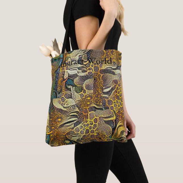 Boho Style Abstrakt Värld Totebag Tygkasse (Närbild)