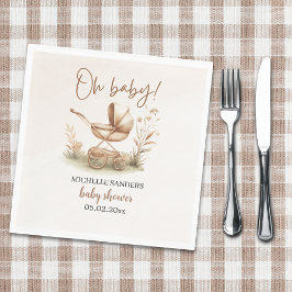 Boho Style Baby stroller neutral baby shower Pappersservett