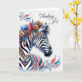 Boho Style Zebrafjädrar Tänker på Dig Tom Kort