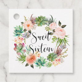 Boho Succulals Blommigt Utandning Sweet sixteen Gåvor Etiketter